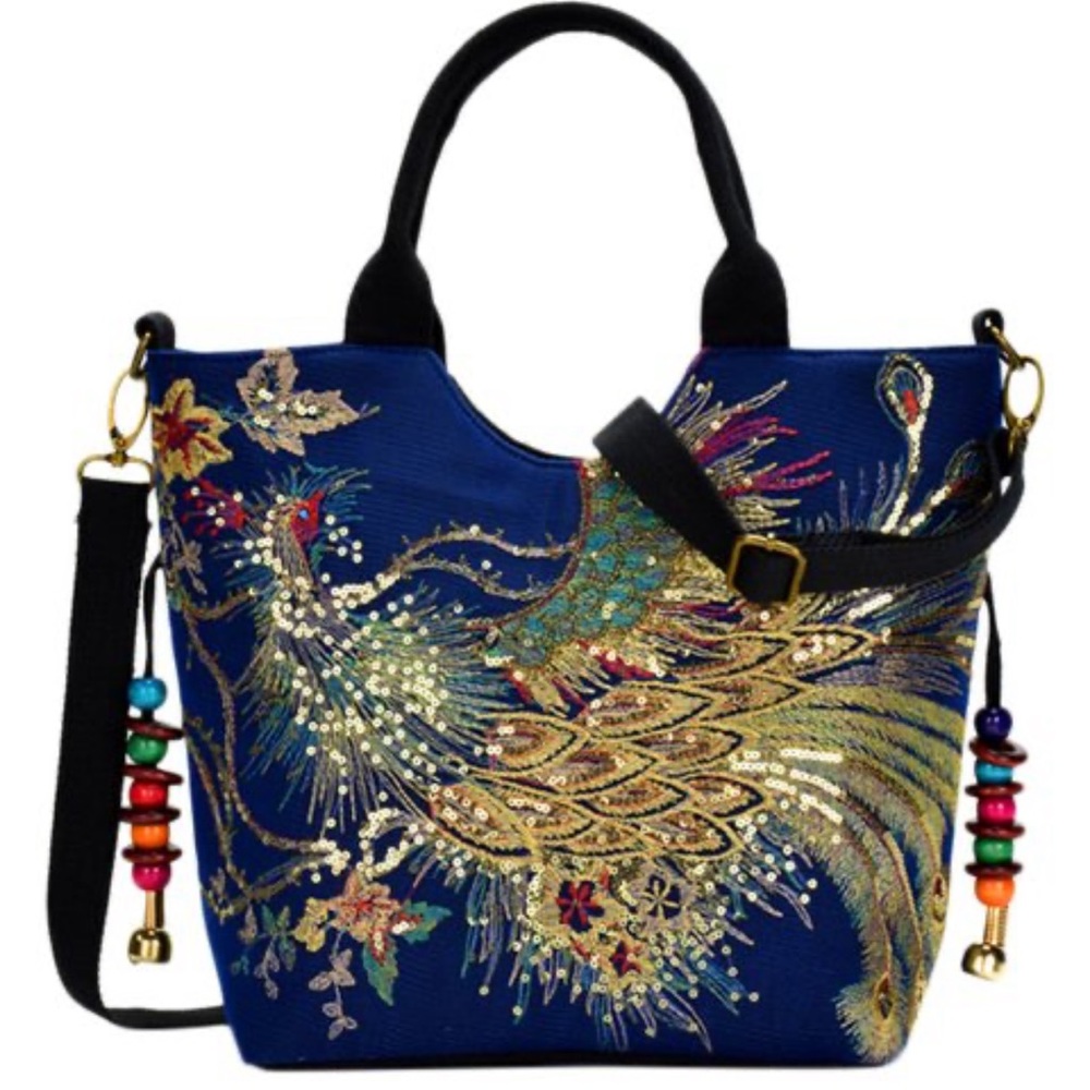 Peacock sequins bag
